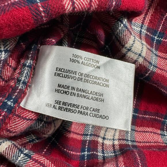 WOOLRICH Mens Large Red Plaid Flannel Button Down Shirt Long Sleeve VTG Y2K - Picture 8 of 12